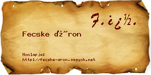 Fecske Áron névjegykártya