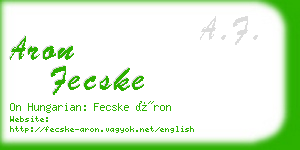 aron fecske business card